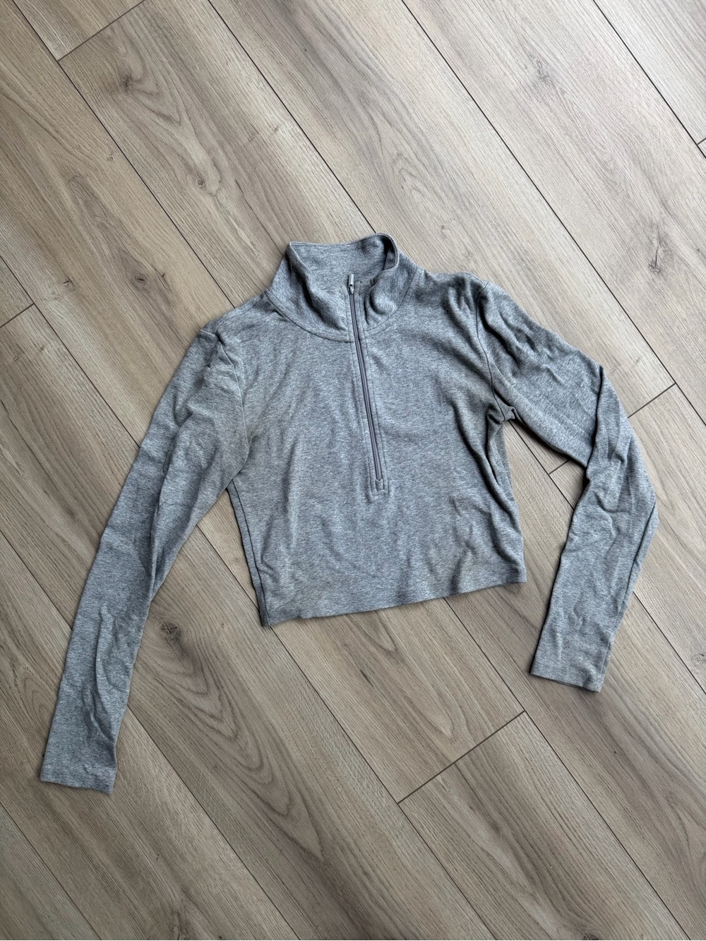 Sunday Best Grey Quarter Zip Long Sleeved Cropped Jacket